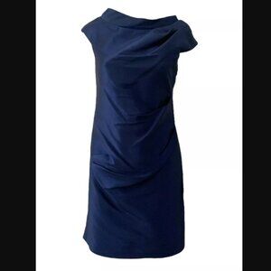 Flores & Flores Dress Ruched Off the Shoulder Size 10 Blue